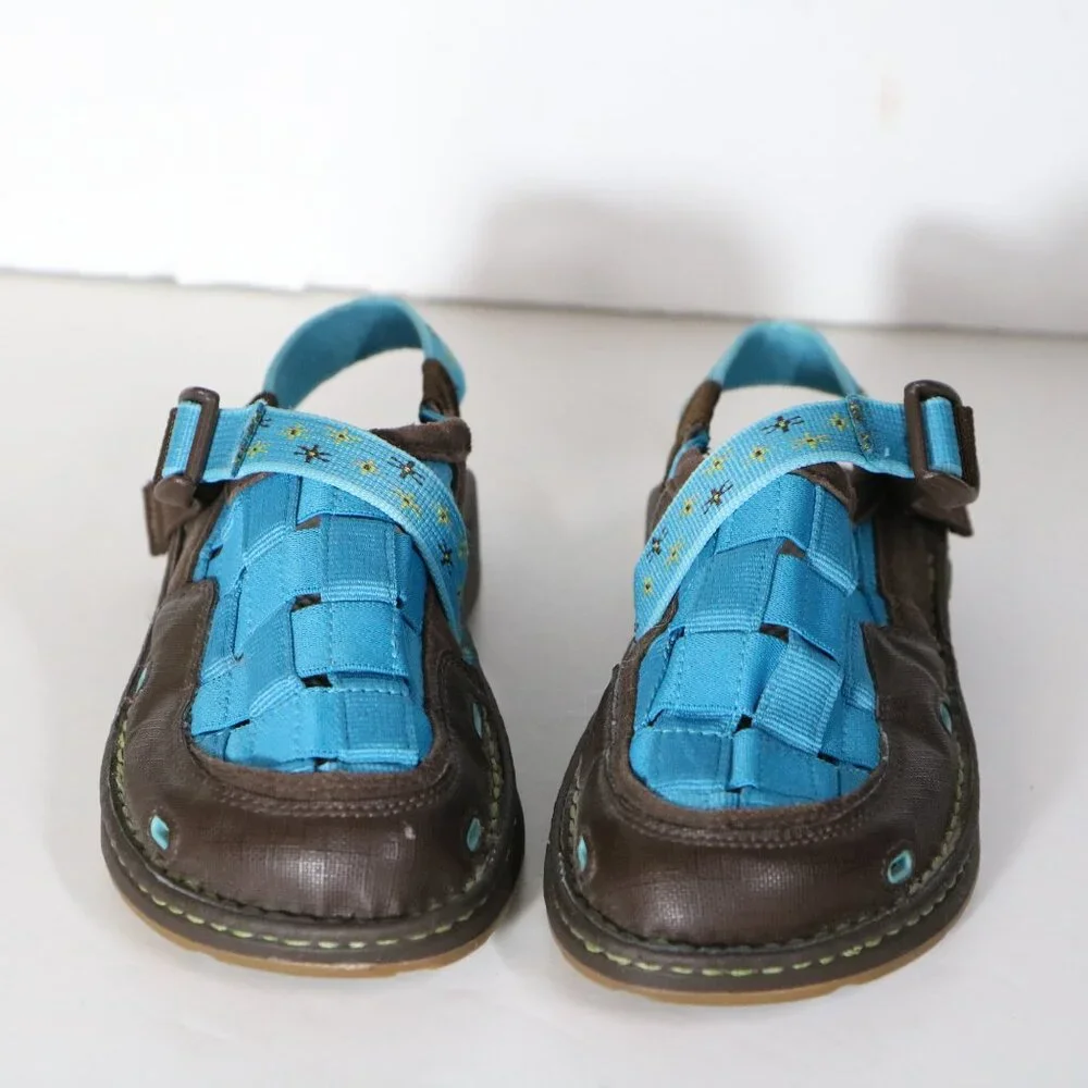 Chaco Paradox Kids EcoTread Woven Waterproof Shoes Sandals Size‎ 4 Blue Brown